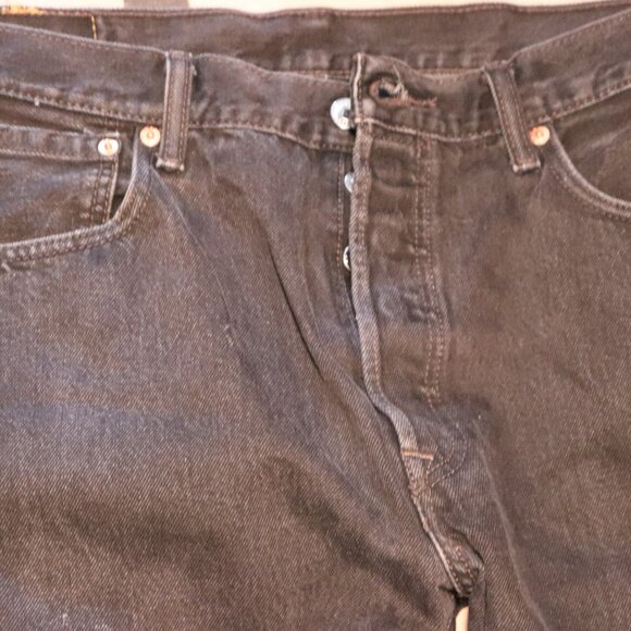 Levi 501 Black denim Jeans 36 x 34 pants Levis - Picture 5 of 8